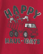 Tout-petit gar&ccedil;on - T-shirt manches longues &agrave; imprim&eacute; &laquo;Happy Haul-idays&raquo; de No&euml;l &ndash; Rouge, image 2 sur 2 diapositives