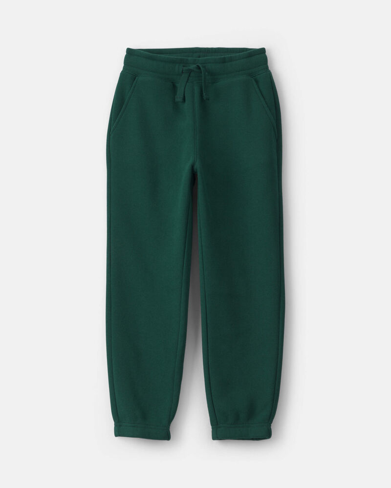 Boys Fleece Joggers -Dark Green, image 1 of 4 slides