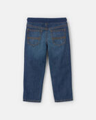 Jeans &agrave; enfiler en denim pour tout-petit - D&eacute;lav&eacute; fonc&eacute;, image 2 sur 3 diapositives