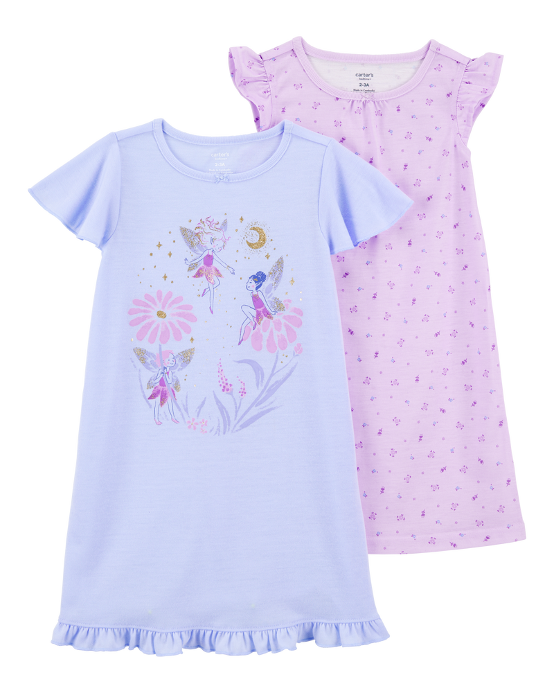 Filles - Emballage de 2 robes de nuit motif fée, image 1 sur 4 diapositives