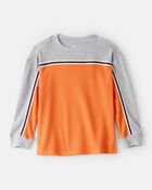 Boys Colourblock Thermal Long-Sleeve Tee - Orange/Grey, image 1 of 4 slides
