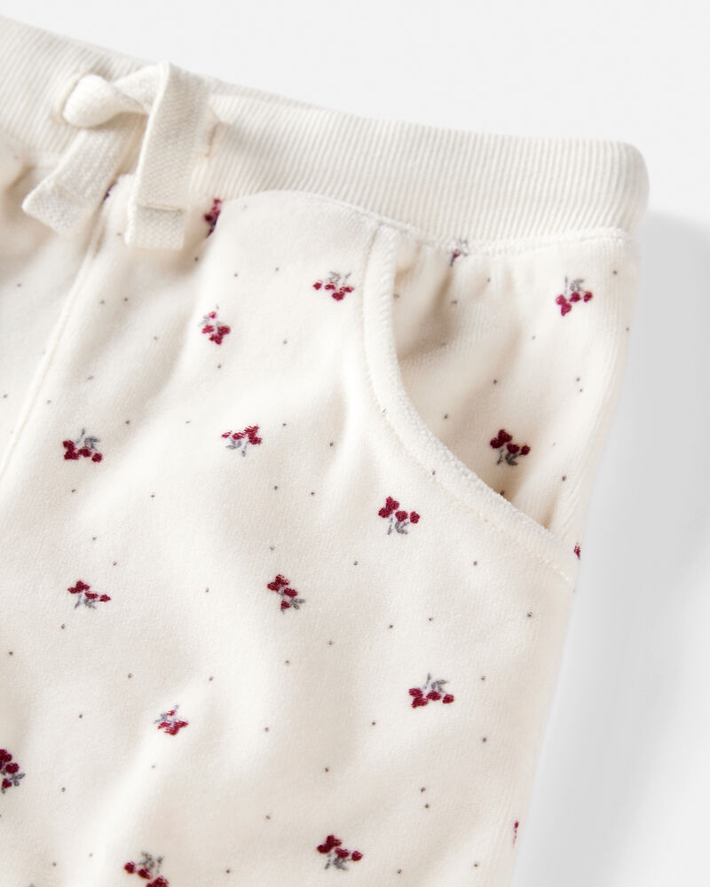 Baby Girl 2-Piece Organic Cotton Velour Set in Wild Rose Print, image 3 of 5 slides