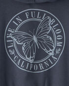 Girls 'Butterfly' Fleece Zip-Up Hoodie - Navy Blue, image 5 of 6 slides