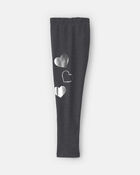 Filles - Legging extensible en molleton &agrave; motif c&oelig;ur &ndash; Gris, image 4 sur 5 diapositives