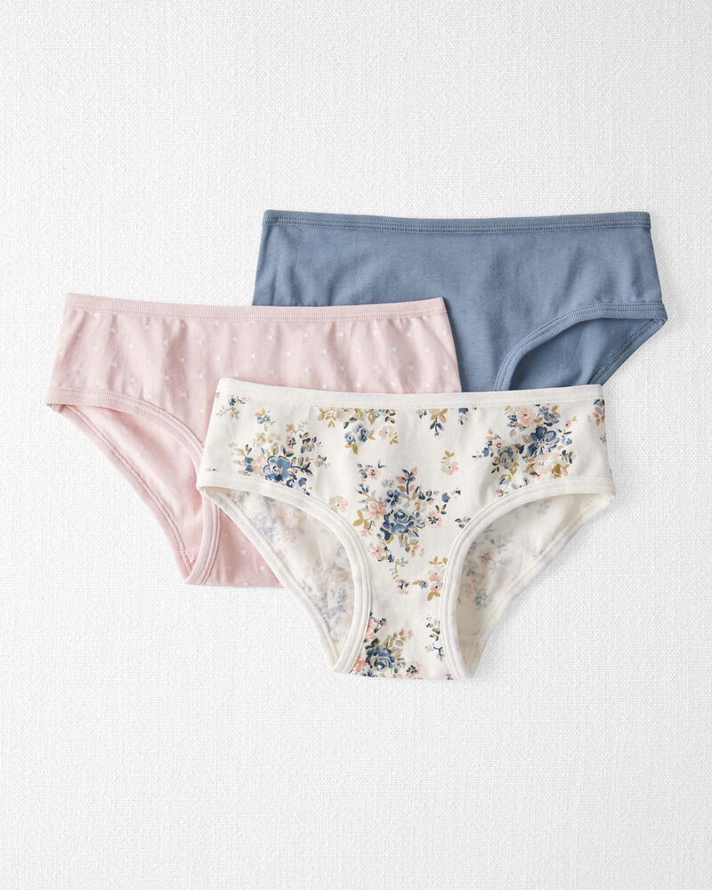 Filles - Emballage de 3 sous-v&ecirc;tements en coton biologique, image 1 sur 3 diapositives