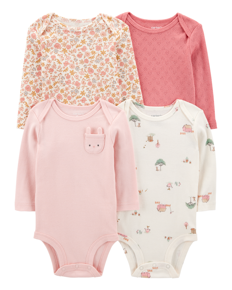 Baby 4-Pack Original Long-Sleeve Bodysuits, image 1 of 5 slides