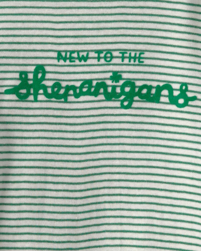 B&eacute;b&eacute; - Ensemble 2 pi&egrave;ces cache-couche &agrave; manches longues ray&eacute; et pantalon de la Saint-Patrick &ndash; Vert/Blanc, image 4 sur 6 diapositives