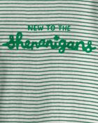 B&eacute;b&eacute; - Ensemble 2 pi&egrave;ces cache-couche &agrave; manches longues ray&eacute; et pantalon de la Saint-Patrick &ndash; Vert/Blanc, image 4 sur 6 diapositives