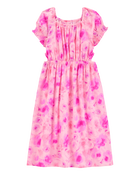 Kid Cloud-Dye Linen Look-alike Maxi Dress- Pink, image 1 of 4 slides