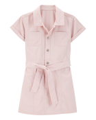 Enfant Robe de couleur unie à manches courtes - Rose, image 1 sur 4 diapositives