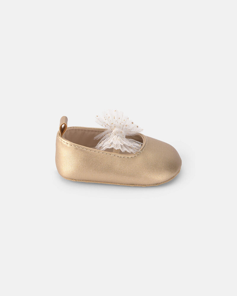 Baby Girl Metallic Bow Flats - Gold, image 2 of 6 slides