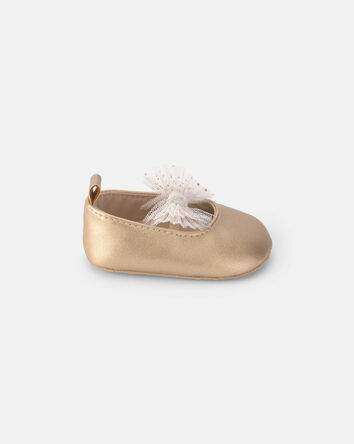 Baby Girl Metallic Bow Flats - Gold, 