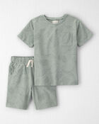 Boys 2-Piece Shorts Set Made with Organic Cotton in Sienna Breeze, image 1 of 5 slides