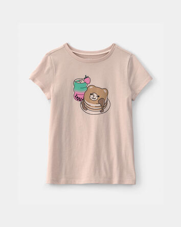 Girls Pancakes & Boba Graphic Tee - Brown, 