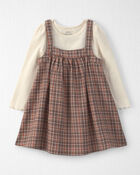Toddler Girl 2-Piece Organic Cotton Herringbone Jumper Set, image 1 of 7 slides