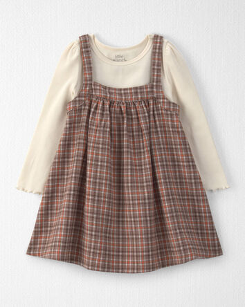 Toddler Girl 2-Piece Organic Cotton Herringbone Jumper Set, 