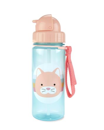 Zoo Straw Bottle - 13 Oz - Cat, 
