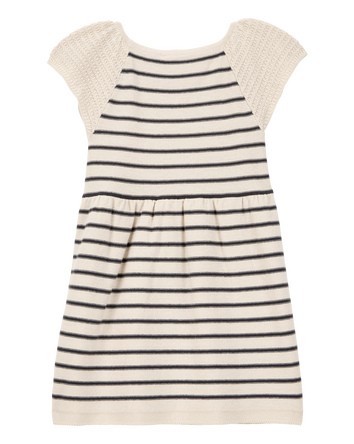 Toddler Striped Sweater Dress-Cream, 