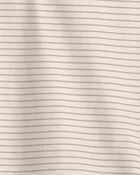 Boys Striped Long-Sleeve Henley T-Shirt - Cream/Blue, image 2 of 3 slides
