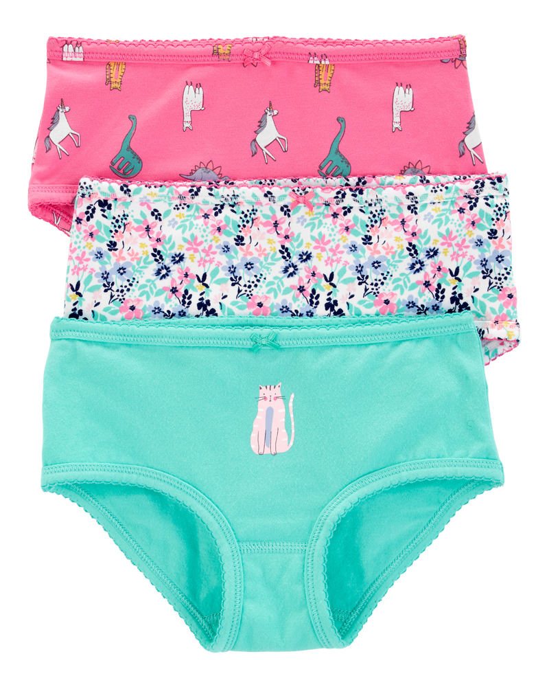 3-Pack Cat Stretch Cotton Undies, image 1 of 3 slides
