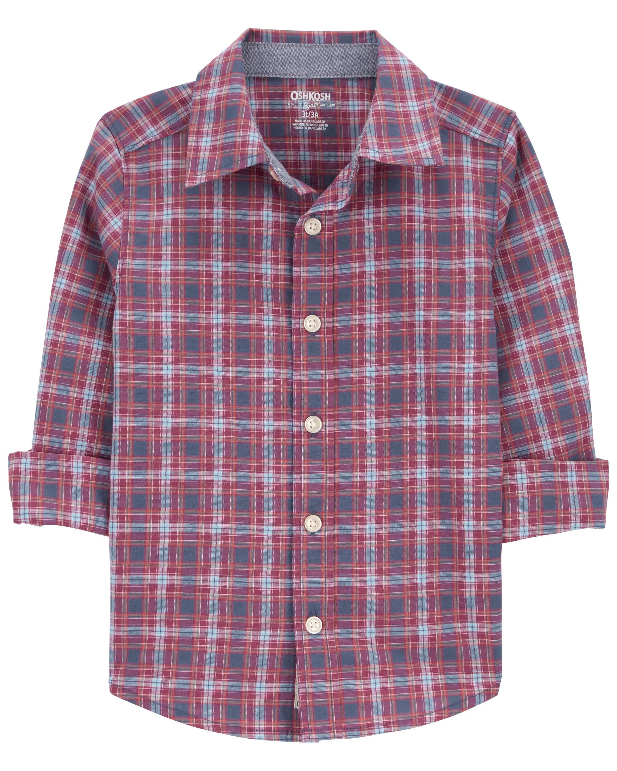 Girls red plaid shirt top
