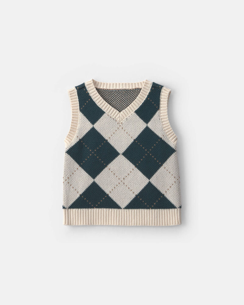 Gilet tricot &agrave; motif argyle pour tout-petit, image 1 sur 4 diapositives