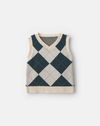 Gilet tricot &agrave; motif argyle pour tout-petit, 