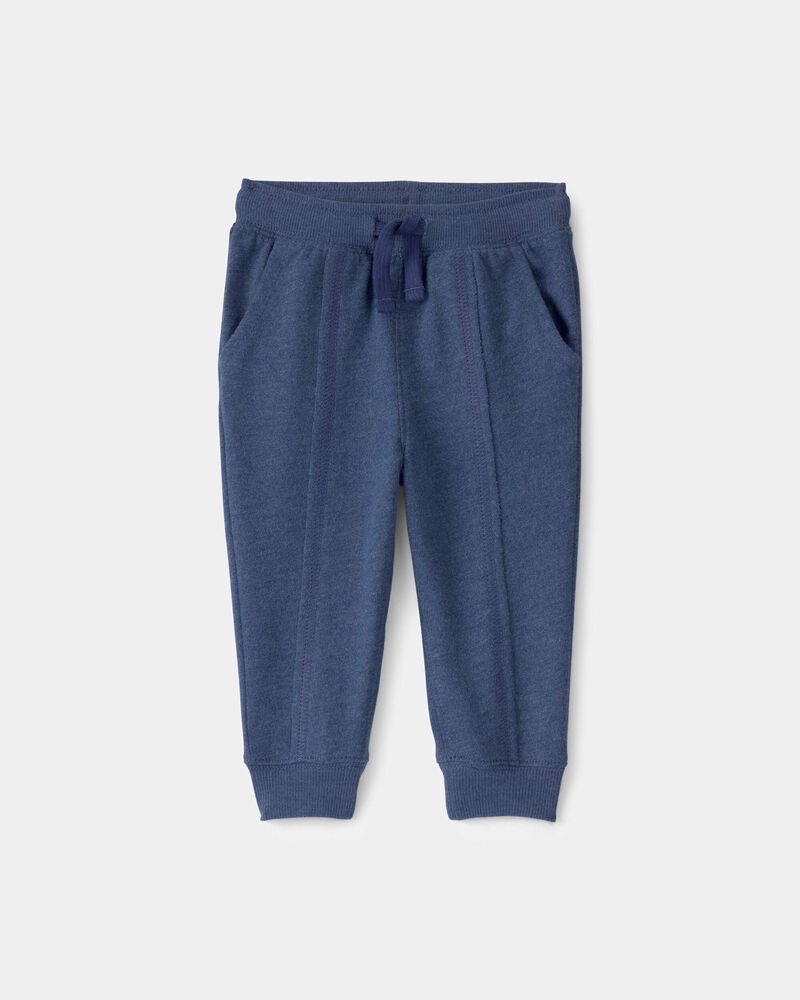 B&eacute;b&eacute; gar&ccedil;on - Pantalon de jogging en jersey bouclette - Bleu, image 1 sur 3 diapositives