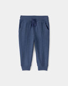 B&eacute;b&eacute; gar&ccedil;on - Pantalon de jogging en jersey bouclette - Bleu, image 1 sur 3 diapositives