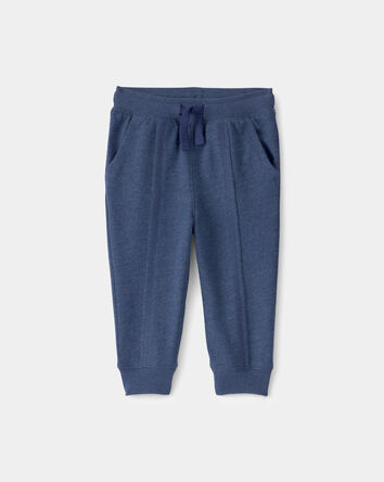 B&eacute;b&eacute; gar&ccedil;on - Pantalon de jogging en jersey bouclette - Bleu, 