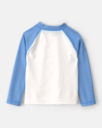 Toddler Boy Palm Tree Long-Sleeve Rashguard Top - Blue/White, 