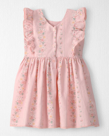 Toddler Girl Ruffle Dress Made with Organic Cotton in Spring Garden Print, 