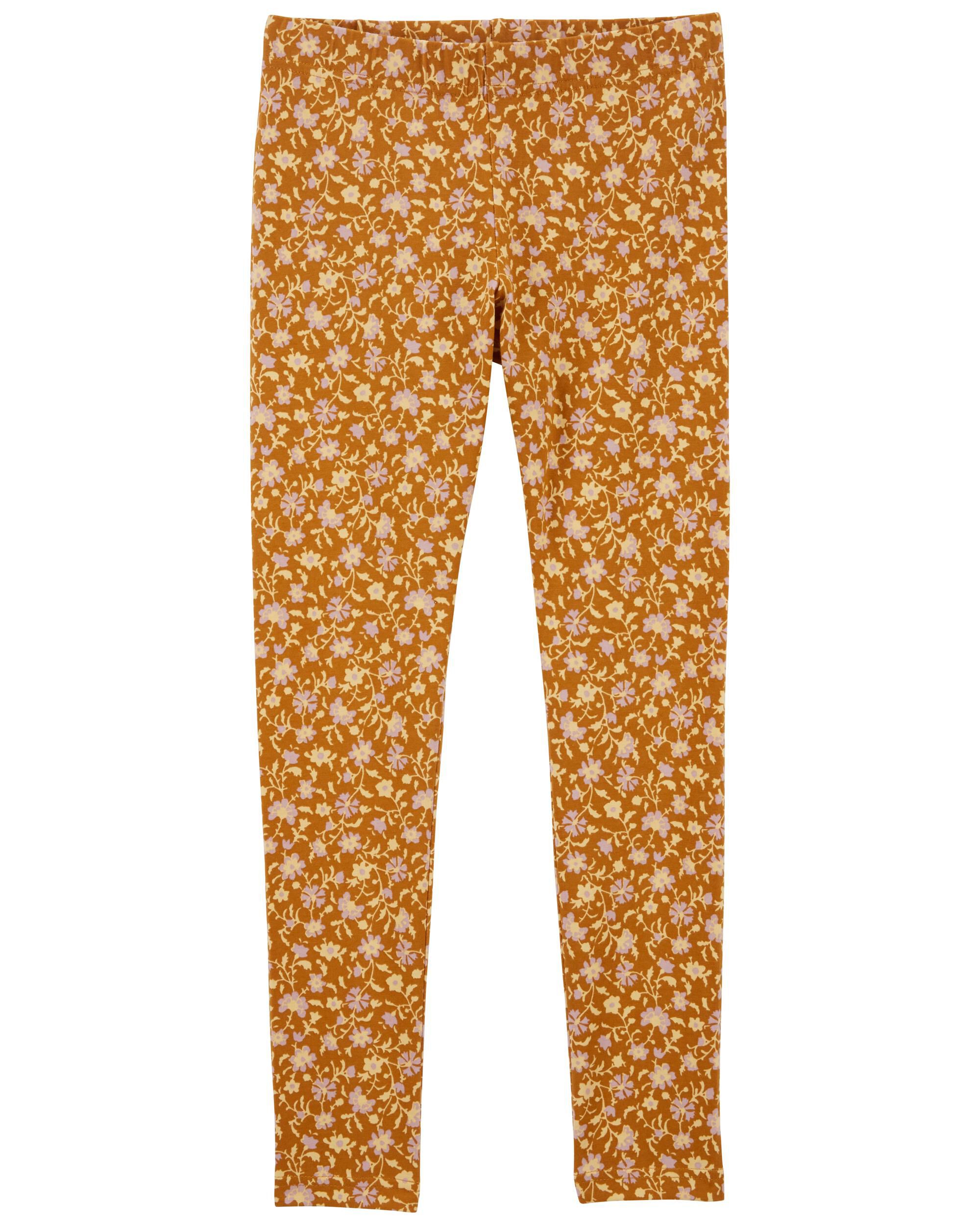 Yellow Vintage Floral Print Jersey Leggings Carter s Oshkosh Canada
