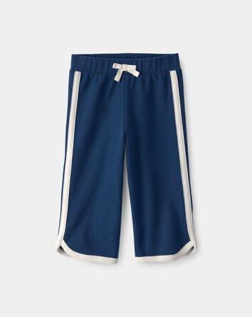 Baby Girl French Terry Wide-Leg Pants - Blue, 