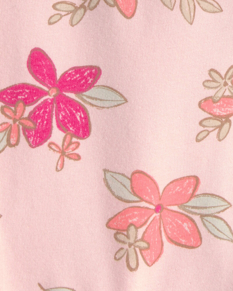Tout-petit fille - Short de cycliste &agrave; motif de fleurs tropicales - Rose, image 3 sur 3 diapositives