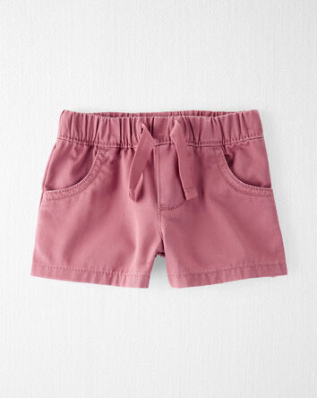 Organic Cotton Drawstring Shorts in Berry, 