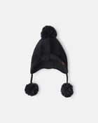 Girls Kombi Dangle Peruvian Hat - Black, image 2 of 3 slides