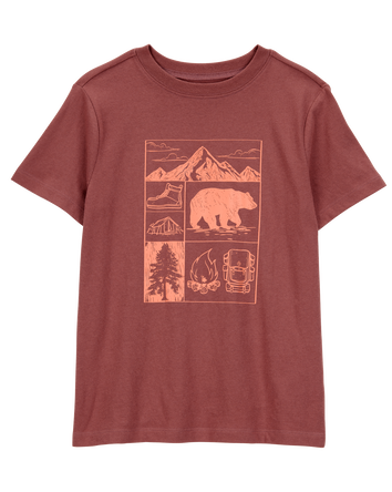 Kid Scenic Mountain Short-Sleeve Graphic Tee - Brown, 