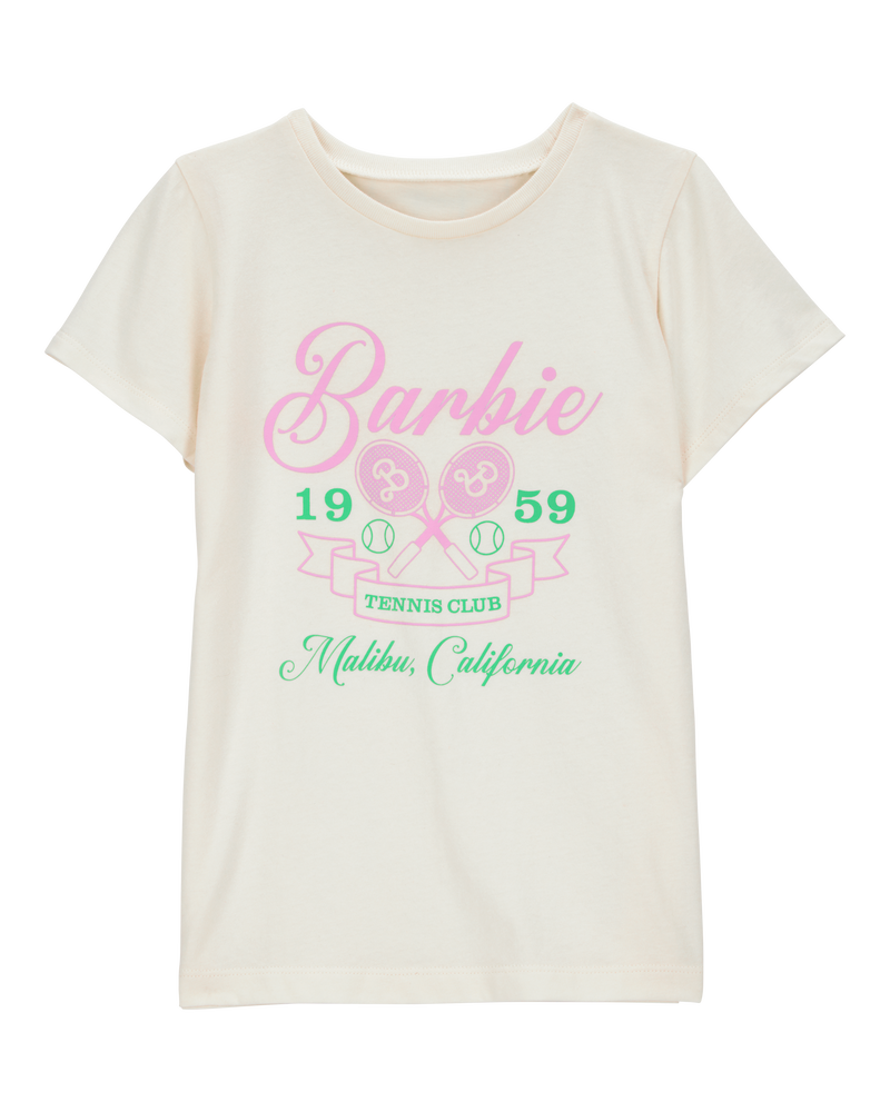 Kid Barbie™ 'Tennis Club' Short-Sleeve Graphic Tee - Ivory, image 1 of 2 slides
