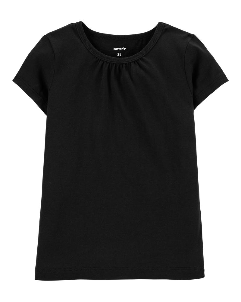 Toddler Black Cotton Tee, image 1 of 4 slides