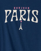 Girls Paris Graphic Tee - Blue, image 2 of 3 slides