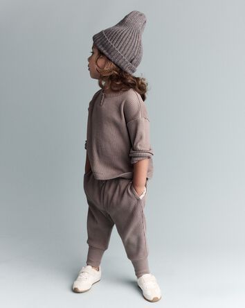 Toddler Long-Sleeve Relaxed Henley Tee - Brown, 
