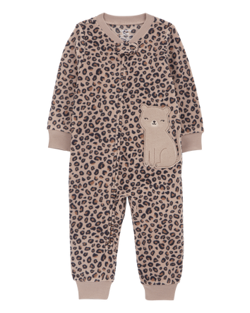 Toddler 1-Piece Cheetah Print Fleece Footless Pyjamas
, 