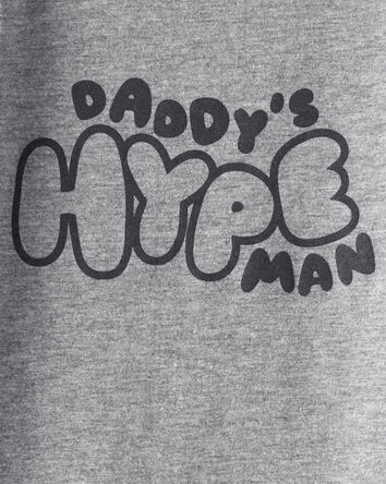 Baby Boy 'Daddy's Hype Man' Short-Sleeve Graphic Bodysuit - Grey, 