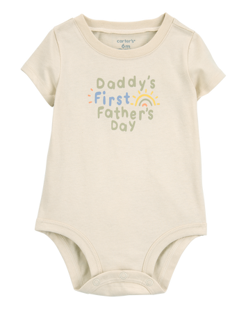 Baby 1st Father's Day Short-Sleeve Bodysuit, 