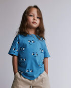 Tout-petit - T-shirt &agrave; poche loutre et imprim&eacute; de visage - Bleu, image 1 sur 5 diapositives
