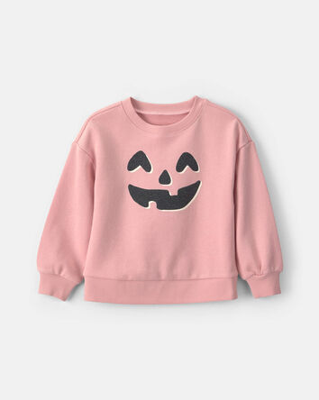 Tout-petit fille - Chandail en jersey bouclette &agrave; motif citrouille d&rsquo;Halloween &ndash; Rose, 