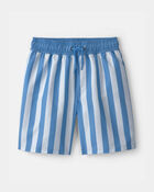 Boys Striped Swim Trunks - Blue/White, image 1 of 4 slides