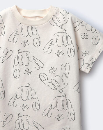 Tout-petit - T-shirt manches chauve-souris &agrave; imprim&eacute; chien &ndash; Cr&egrave;me, 