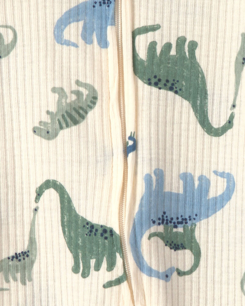 Baby Boy 2-Pack Snug Fit Sleepers Stripe and Dino - Blue, image 3 of 5 slides